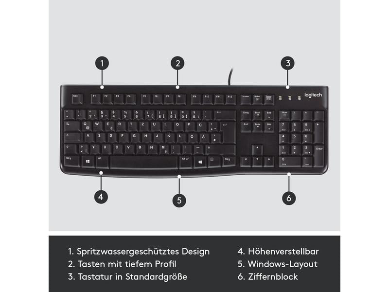 Logitech Tastatur K120 CH-Layout, kabelgebunden