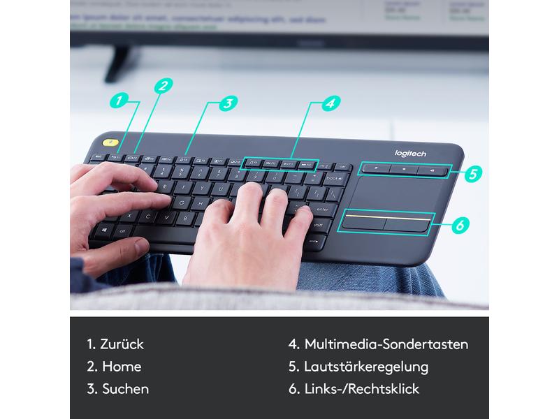 Logitech Tastatur K400 Plus CH-Layout