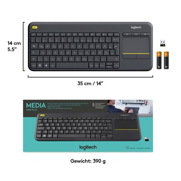 Logitech Tastatur K400 Plus US-Layout