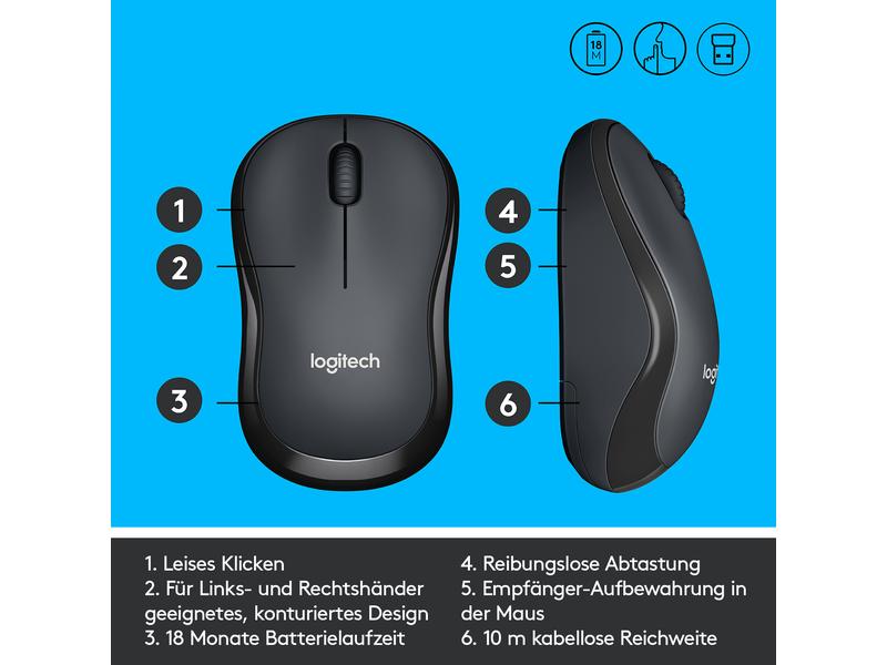 Logitech Maus M220 Silent , kabellos