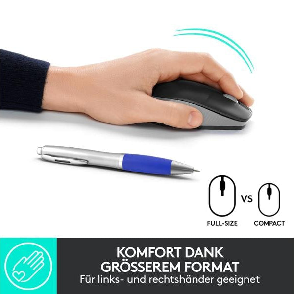 Logitech Maus M190 Grau/Schwarz, kabellos