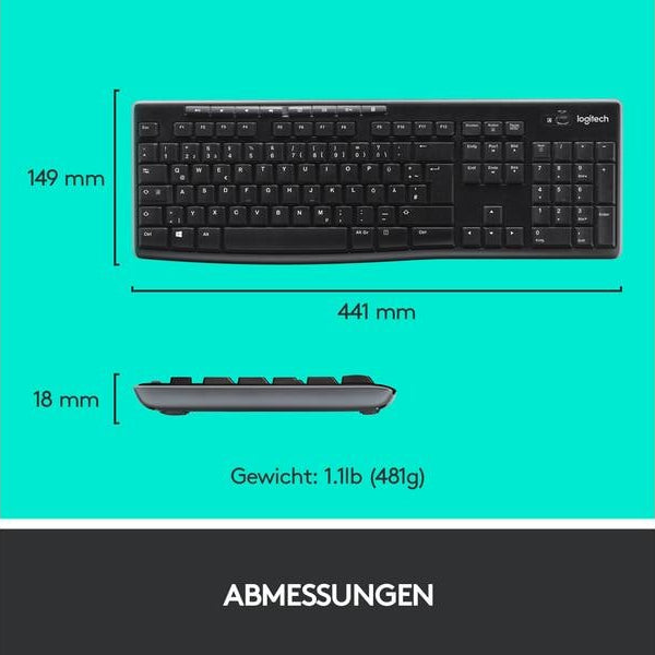Logitech Tastatur-Maus-Set MK270 US-Layout