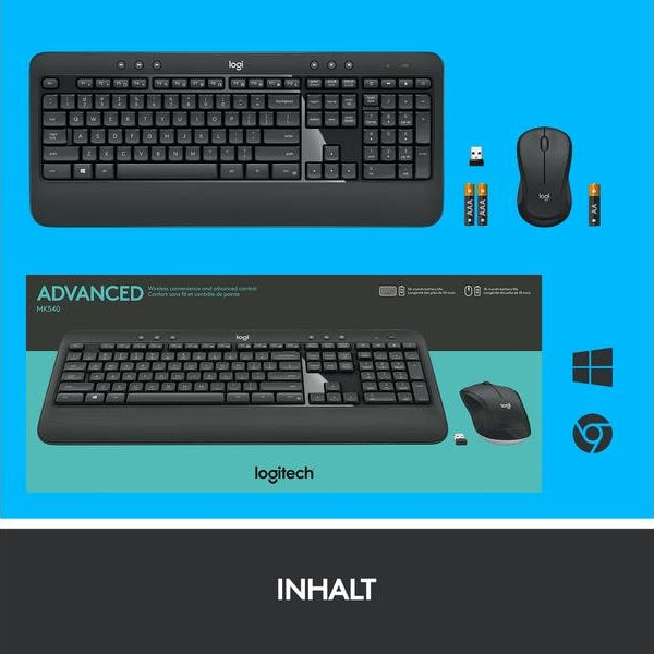 Logitech Tastatur-Maus-Set MK540 Advanced US-Layout, für Windows