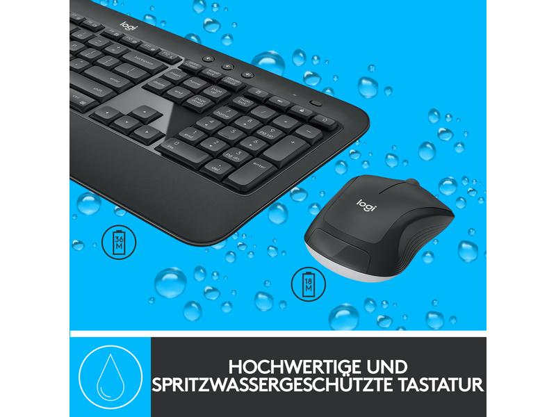 Logitech Tastatur-Maus-Set MK540 Advanced US-Layout, für Windows