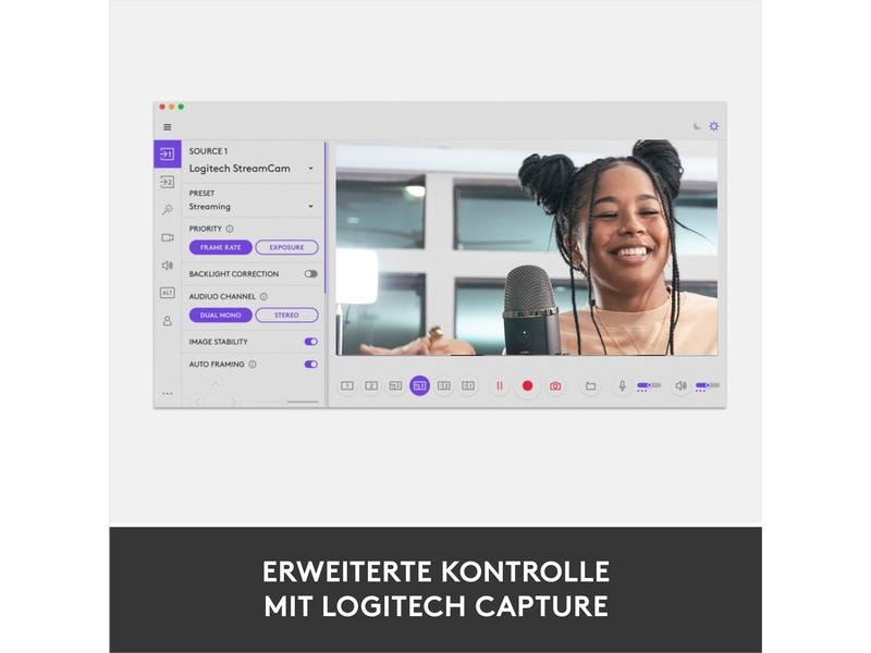 Logitech Webcam StreamCam Weiss