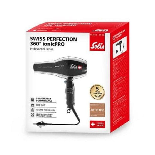 Solis Profihaartrockner Swiss Perfection 360° ionicPRO Schwarz