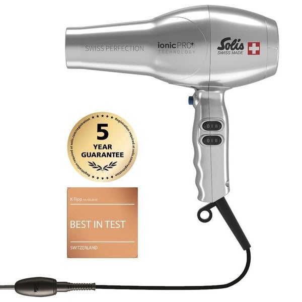 Solis Profihaartrockner Swiss Perfection 360° ionicPRO Silber