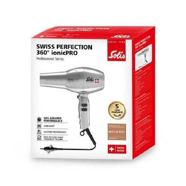 Solis Profihaartrockner Swiss Perfection 360° ionicPRO Silber