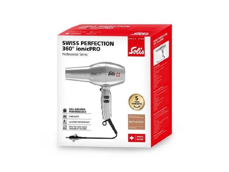 Solis Profihaartrockner Swiss Perfection 360° ionicPRO Silber