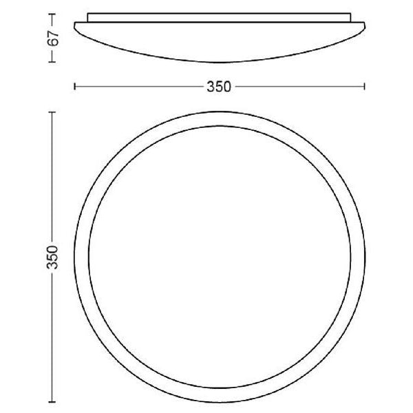 Philips Deckenleuchte Cavanal, 18 W, 1500 lm, 2700 K, Weiss