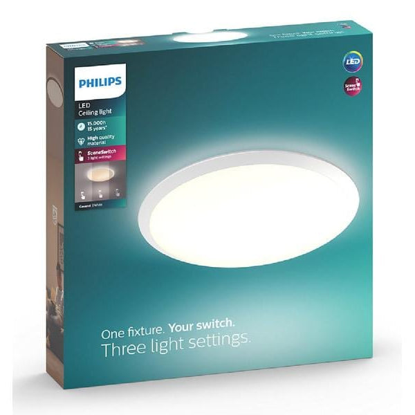 Philips Deckenleuchte Cavanal, 18 W, 1500 lm, 2700 K, Weiss