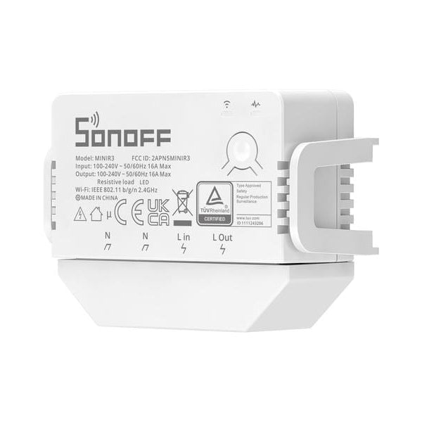 SONOFF WLAN-Schaltaktor MINIR3, 1-fach, 230 V 16 A Weiss