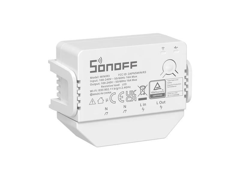 SONOFF WLAN-Schaltaktor MINIR3, 1-fach, 230 V 16 A Weiss