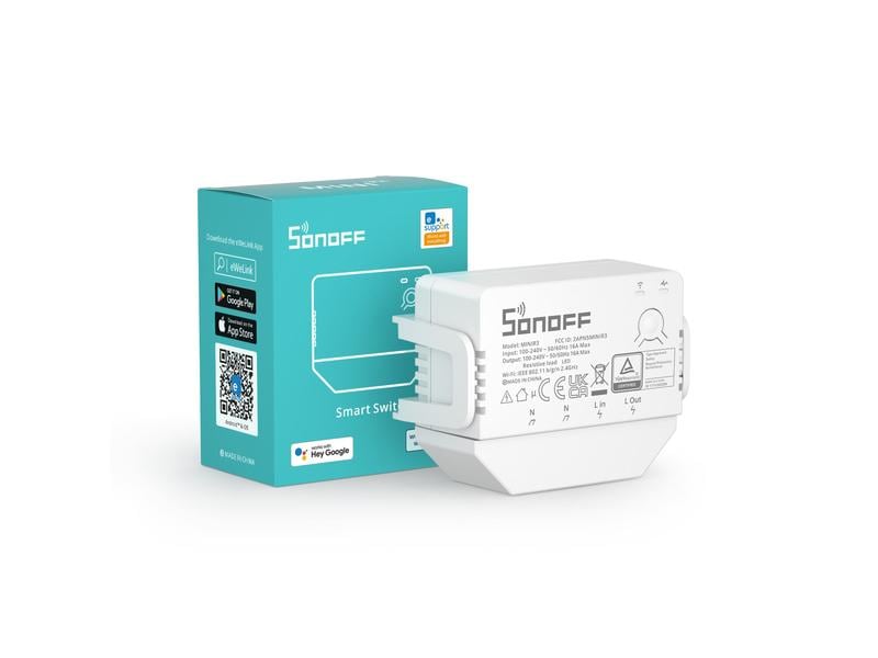 SONOFF WLAN-Schaltaktor MINIR3, 1-fach, 230 V 16 A Weiss