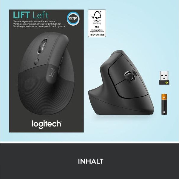 Logitech Ergonomische Maus Lift Left Graphite