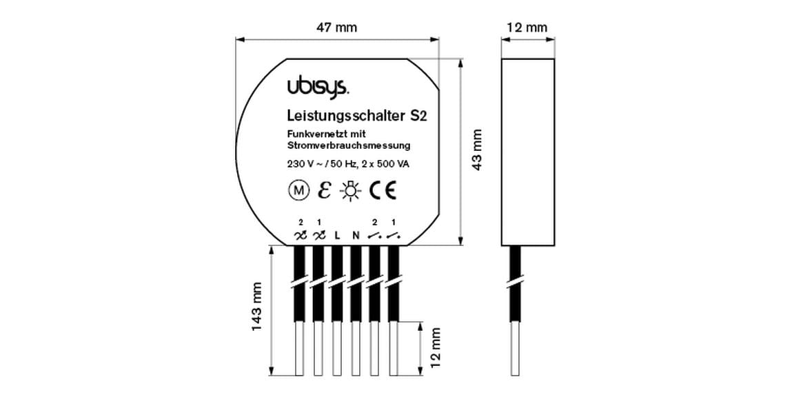 ubisys Leistungsschalter S2 ZigBee 3.0