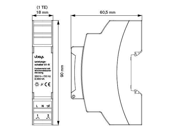 ubisys Leistungsschalter S1-R ZigBee 3.0