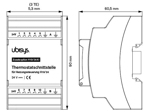ubisys Thermostatschnittstelle H10 24 V DC