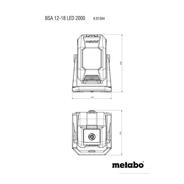 Metabo Akku-Lampe BSA 12-18 LED 2000 Solo, im Karton