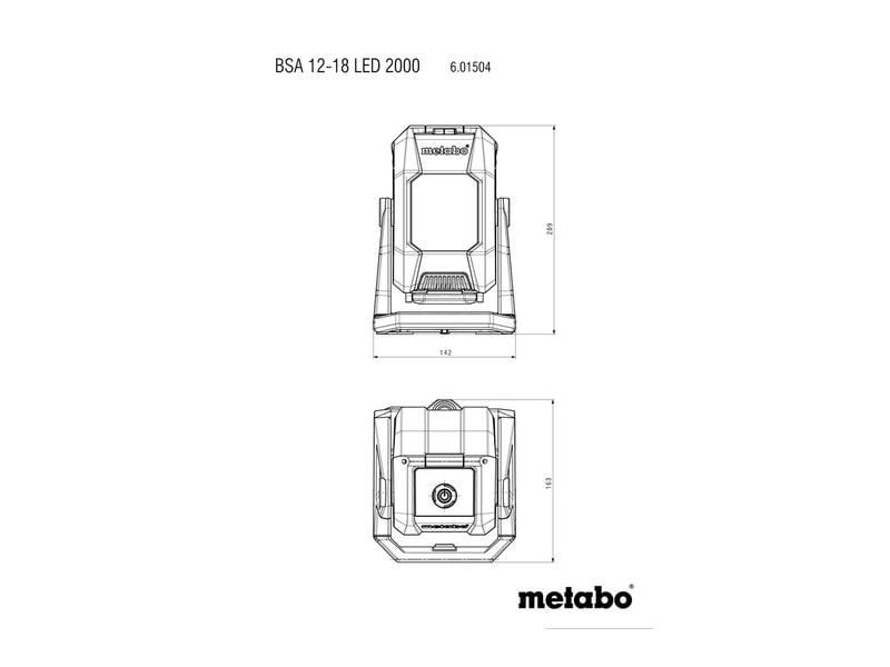 Metabo Akku-Lampe BSA 12-18 LED 2000 Solo, im Karton