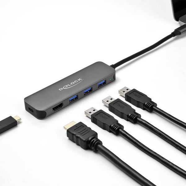 Delock Dockingstation 3x 3.1 Typ-A + 1x HDMI 4K, PD