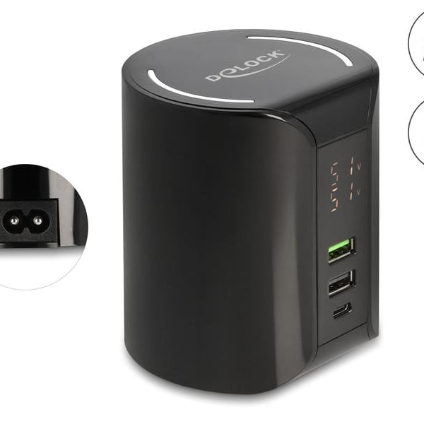 Delock Ladestation 1x USB Type-C, 2x USB Type-A mit Wireless