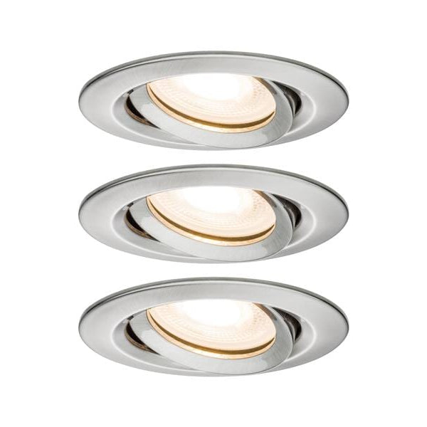 Paulmann Einbauspot Nova Plus Set, 3 x 7 W, 2700 K, Eisen