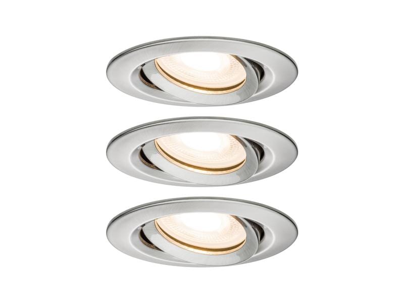 Paulmann Einbauspot Nova Plus Set, 3 x 7 W, 2700 K, Eisen
