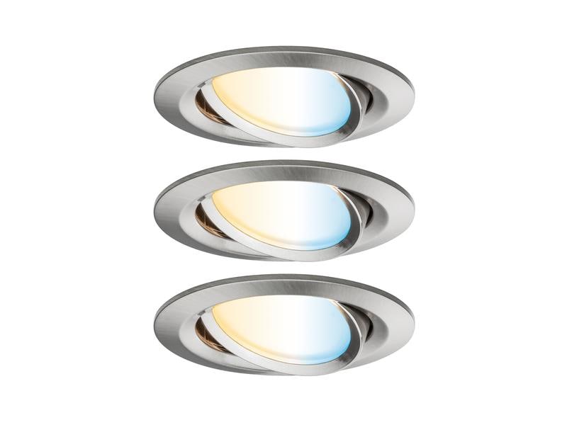 Paulmann Einbauspot Nova Plus Set, 3 x 6 W, 2700- 6500 K, Eisen