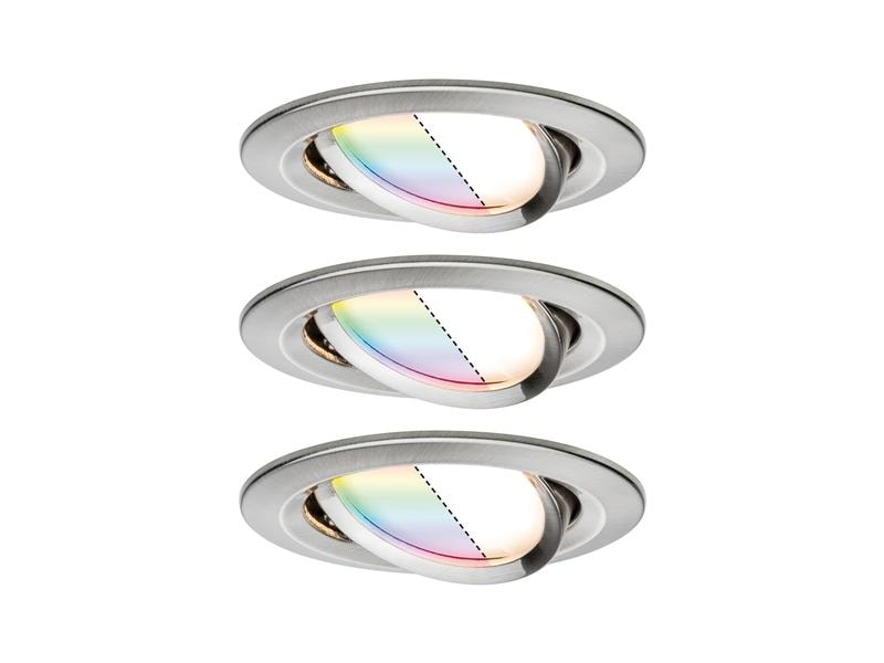 Paulmann Einbauspot Nova Plus Coin Set, 3x5.2W, 2700-6500K, Eisen