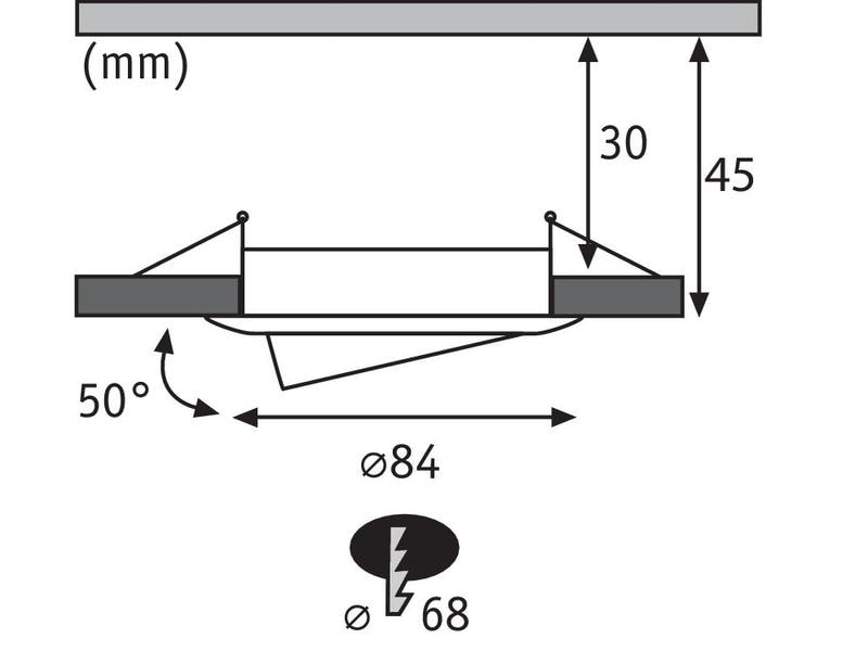 Paulmann Einbauspot Nova Plus Coin Set, 3 x 6 W, 2700 K, Eisen