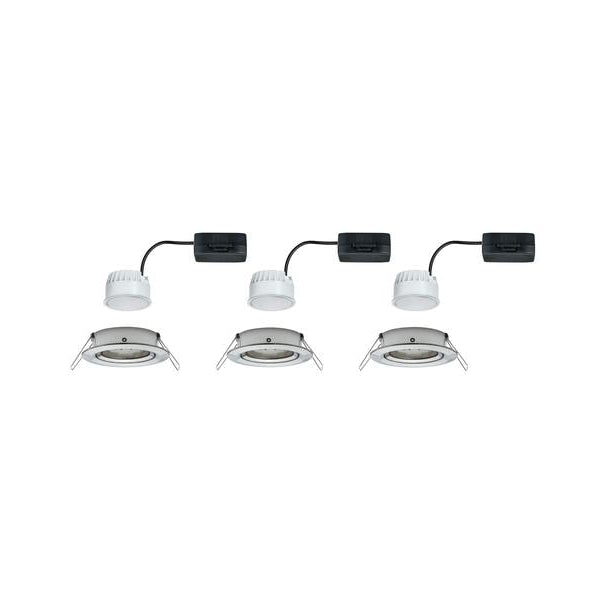 Paulmann Einbauspot Nova Coin Set, 3 x 6 W, 2700 K, Eisen