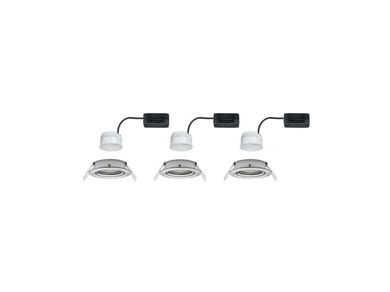 Paulmann Einbauspot Nova Coin Set, 3 x 6 W, 2700 K, Eisen
