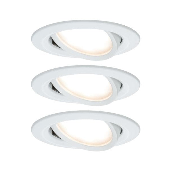 Paulmann Einbauspot Nova Coin Set, 3 x 6 W, 2700 K, Weiss