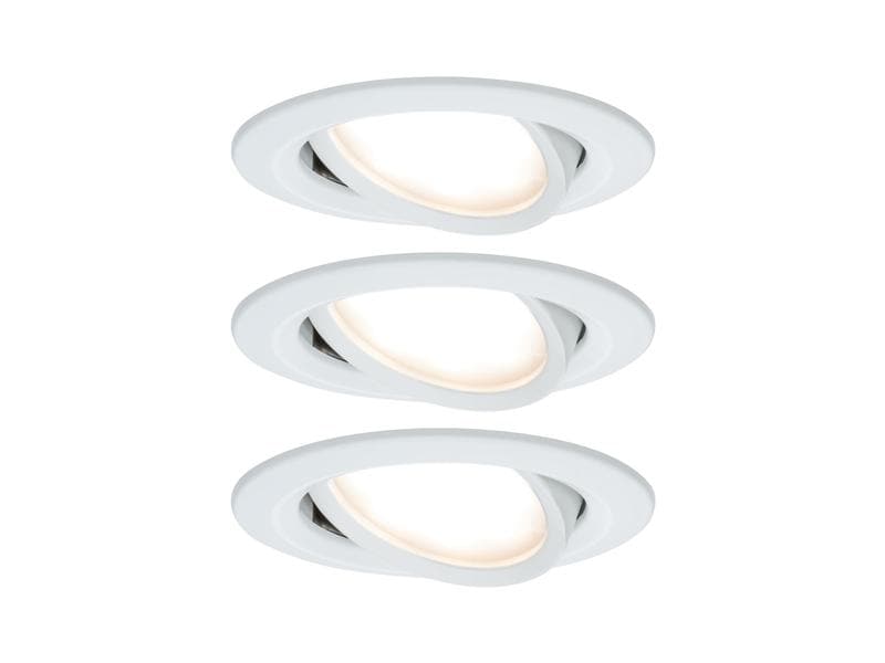 Paulmann Einbauspot Nova Coin Set, 3 x 6 W, 2700 K, Weiss