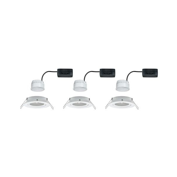 Paulmann Einbauspot Nova Coin Set, 3 x 6 W, 2700 K, Weiss