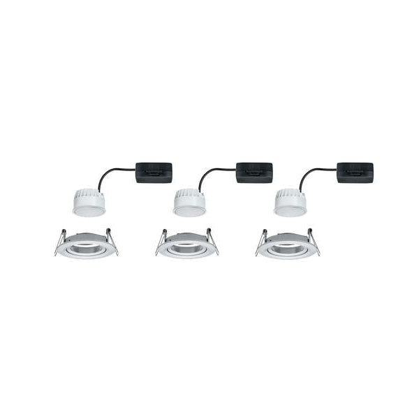 Paulmann Einbauspot Nova Coin Set, 3 x 6 W, 2700 K, Chrom