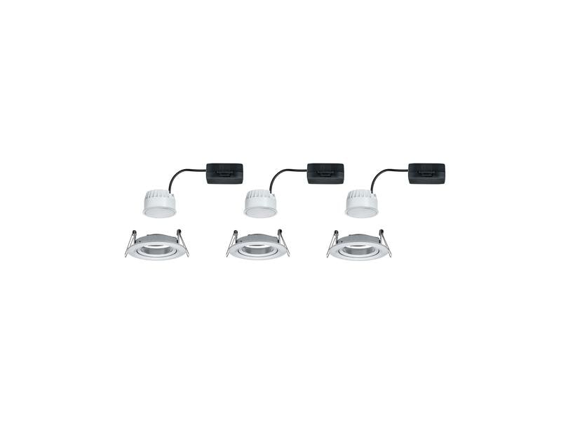 Paulmann Einbauspot Nova Coin Set, 3 x 6 W, 2700 K, Chrom