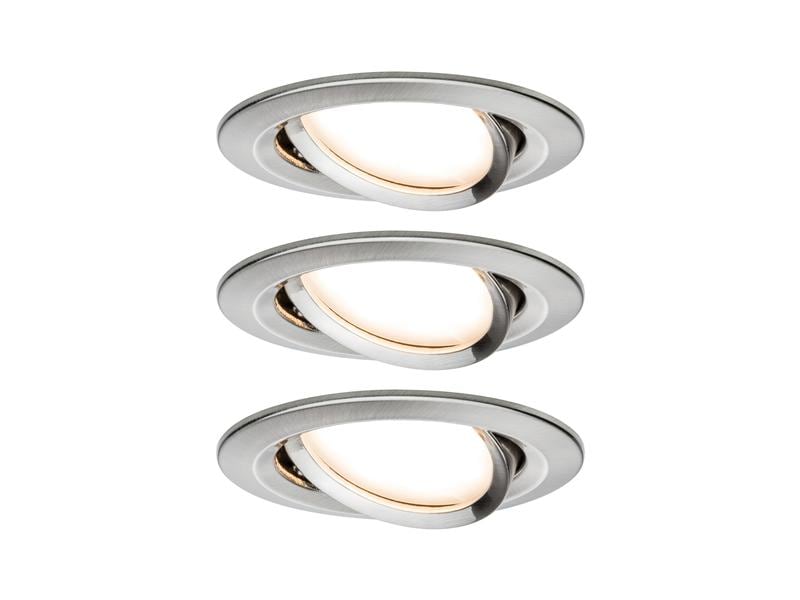 Paulmann Einbauspot Nova Coin 3-Stepdim Set, 3 x 6 W, 2700 K, Eisen