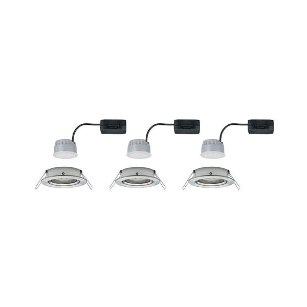 Paulmann Einbauspot Nova Coin 3-Stepdim Set, 3 x 6 W, 2700 K, Eisen