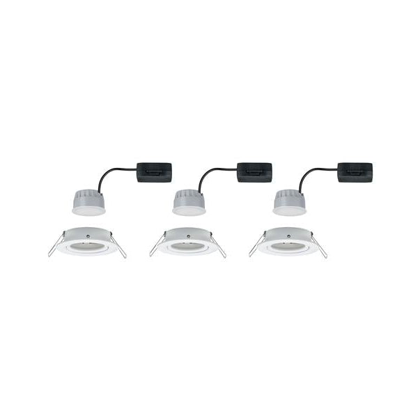 Paulmann Einbauspot Nova Coin 3-Stepdim Set, 3 x 6 W, 2700 K, Weiss