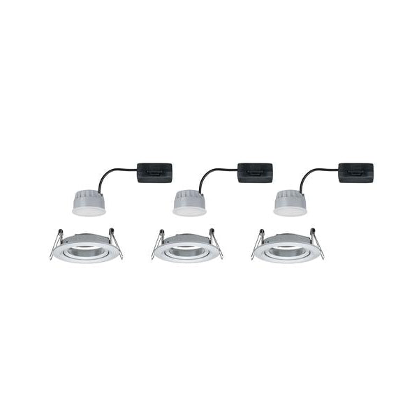 Paulmann Einbauspot Nova Coin 3-Stepdim Set, 3 x 6 W, 2700 K, Silber
