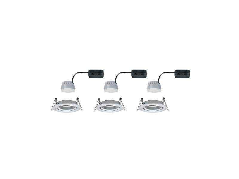 Paulmann Einbauspot Nova Coin 3-Stepdim Set, 3 x 6 W, 2700 K, Silber