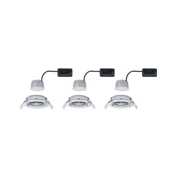 Paulmann Einbauspot Nova Coin 3-Stepdim Set, 3 x 6 W, 2700 K, Chrom