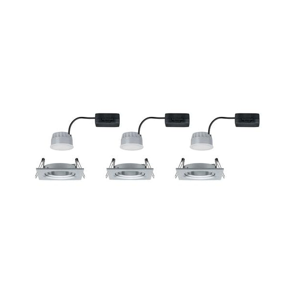 Paulmann Einbauspot Nova Coin 3-Stepdim Set, 3 x 6 W, 2700 K, Silber