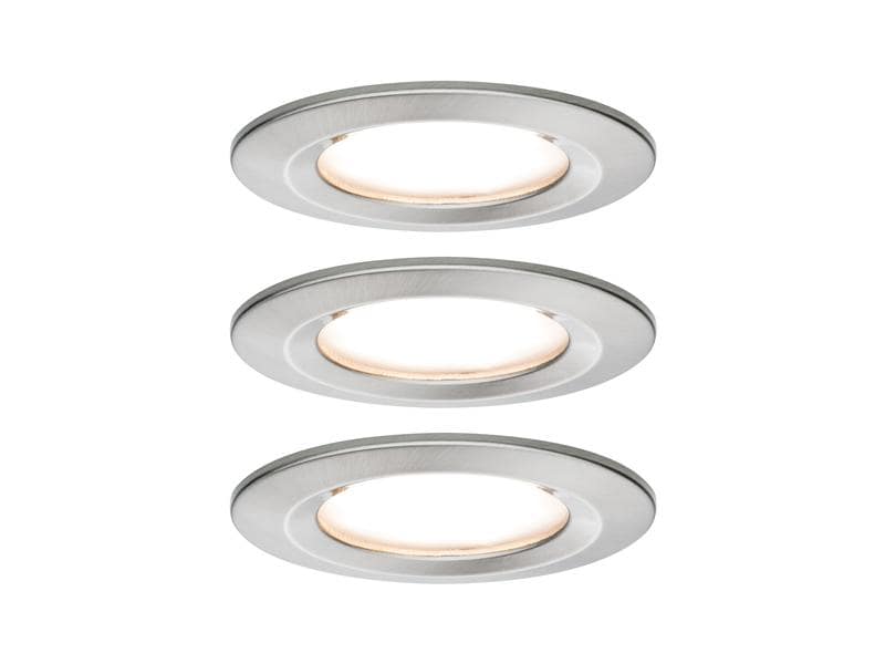 Paulmann Einbauspot Nova Coin 3-Stepdim Starr Set, 18W, 2700K, Eisen