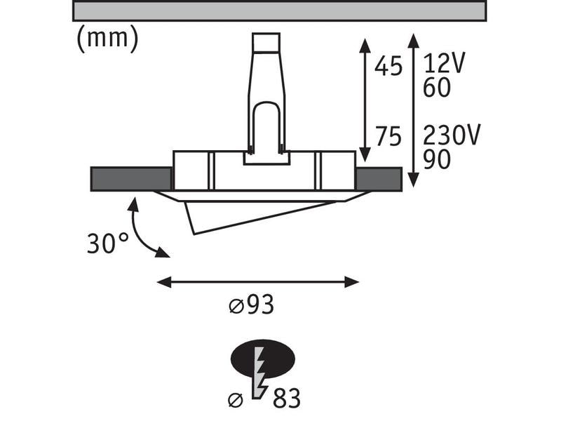 Paulmann Einbauspot Nova Plus, GU10/GU5.3, 35 W, Eisen