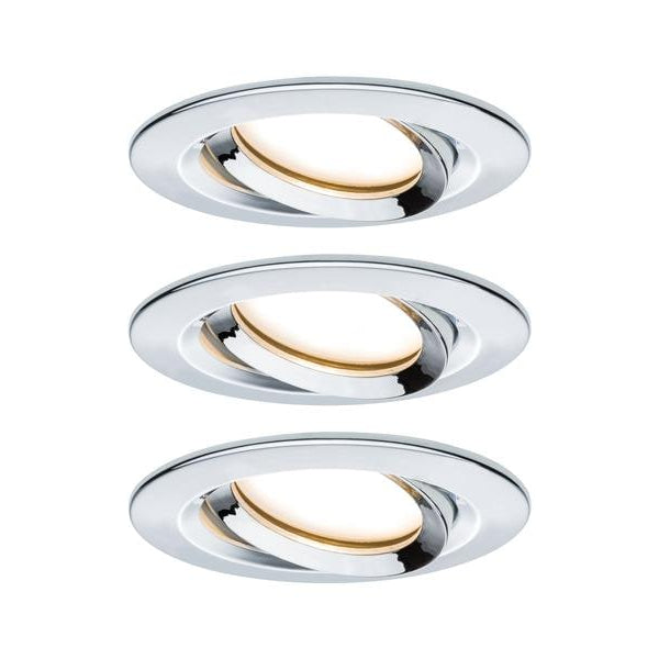 Paulmann Einbauspot Nova Plus Coin Set, 3 x 6 W, 2700 K, Chrom