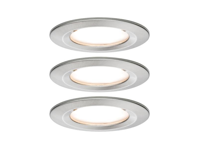 Paulmann Einbauspot Nova Plus Coin Starr Set, 3 x 6 W, 2700 K, Eisen