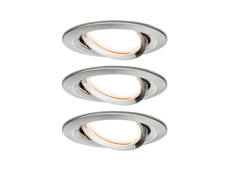 Paulmann Einbauspot Nova Plus Coin Set, 3 x 6 W, 2700 K, Eisen
